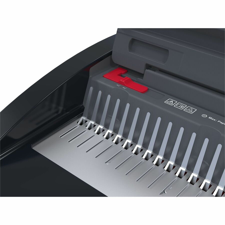 GBC CB20 CombBind Manual Punch & Bind Machine, 5.4" x 19.4" x 16.9", Black, Red, 330 Sheet(s) Bind, 20 Punch (GBC200025)