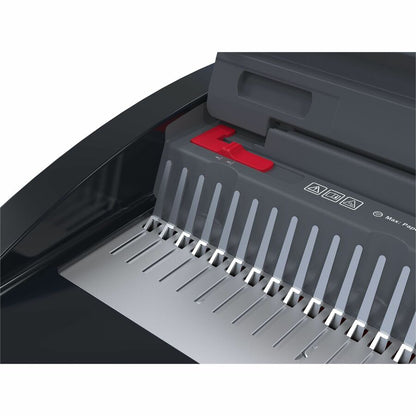 GBC CB20 CombBind Manual Punch & Bind Machine, 5.4" x 19.4" x 16.9", Black, Red, 330 Sheet(s) Bind, 20 Punch (GBC200025)