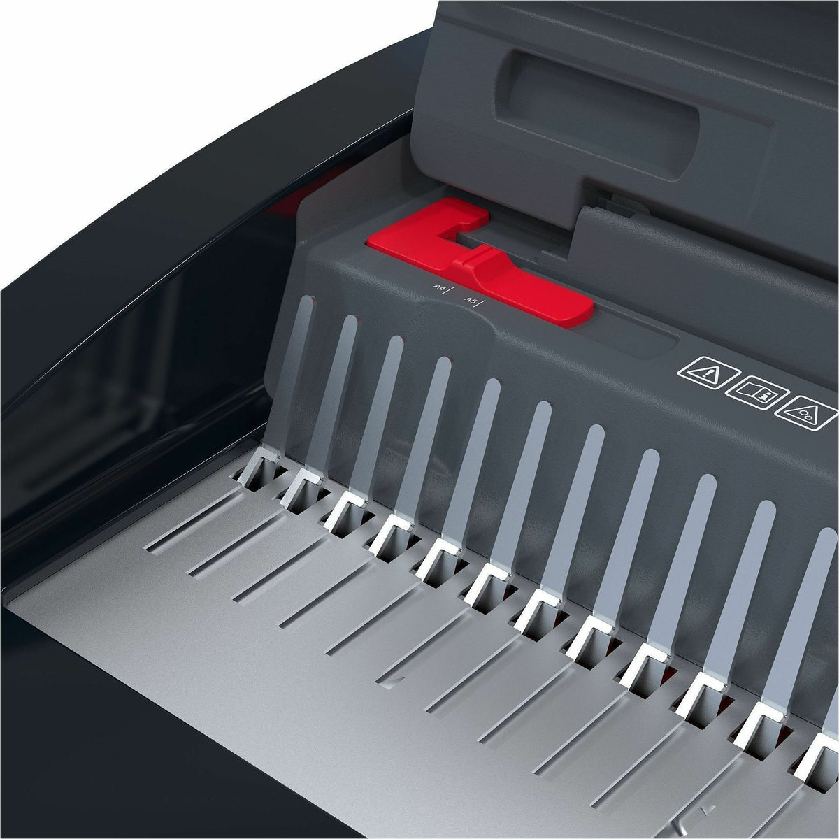 GBC CB20 CombBind Manual Punch & Bind Machine, 5.4" x 19.4" x 16.9", Black, Red, 330 Sheet(s) Bind, 20 Punch (GBC200025)