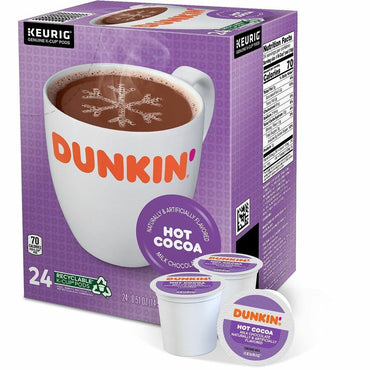 Dunkin' K-Cup, Pod Milk Chocolate Hot Cocoa, 22 K-Cup, Kosher, 4/Carton (GMT1261CT)