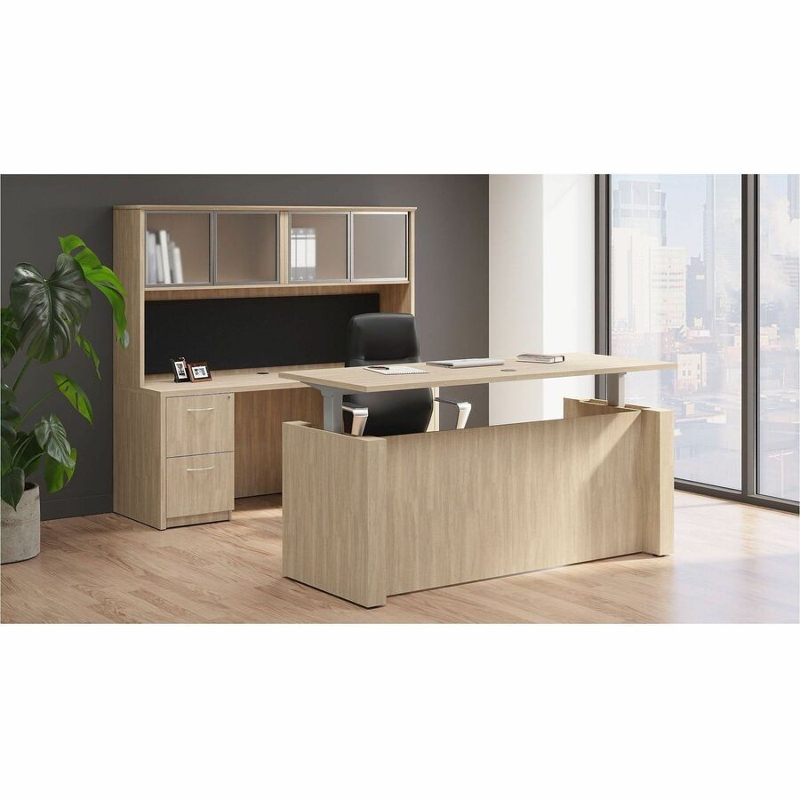 Lorell Fuerte Executive/Conference High-Back Chair with Polished Aluminum Arms, High Back, Black (LLR63305)