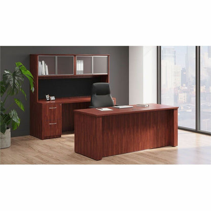 Lorell Fuerte Executive/Conference High-Back Chair with Polished Aluminum Arms, High Back, Black (LLR63305)