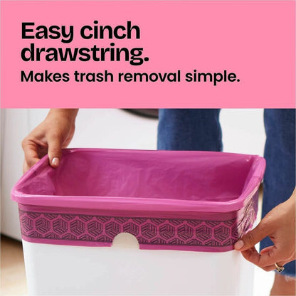 Glad Odorshield Small Drawstring Trash Bags, Cherry Blossom, 4 gal, 34/Box, 6/Carton (CLO79274CT)
