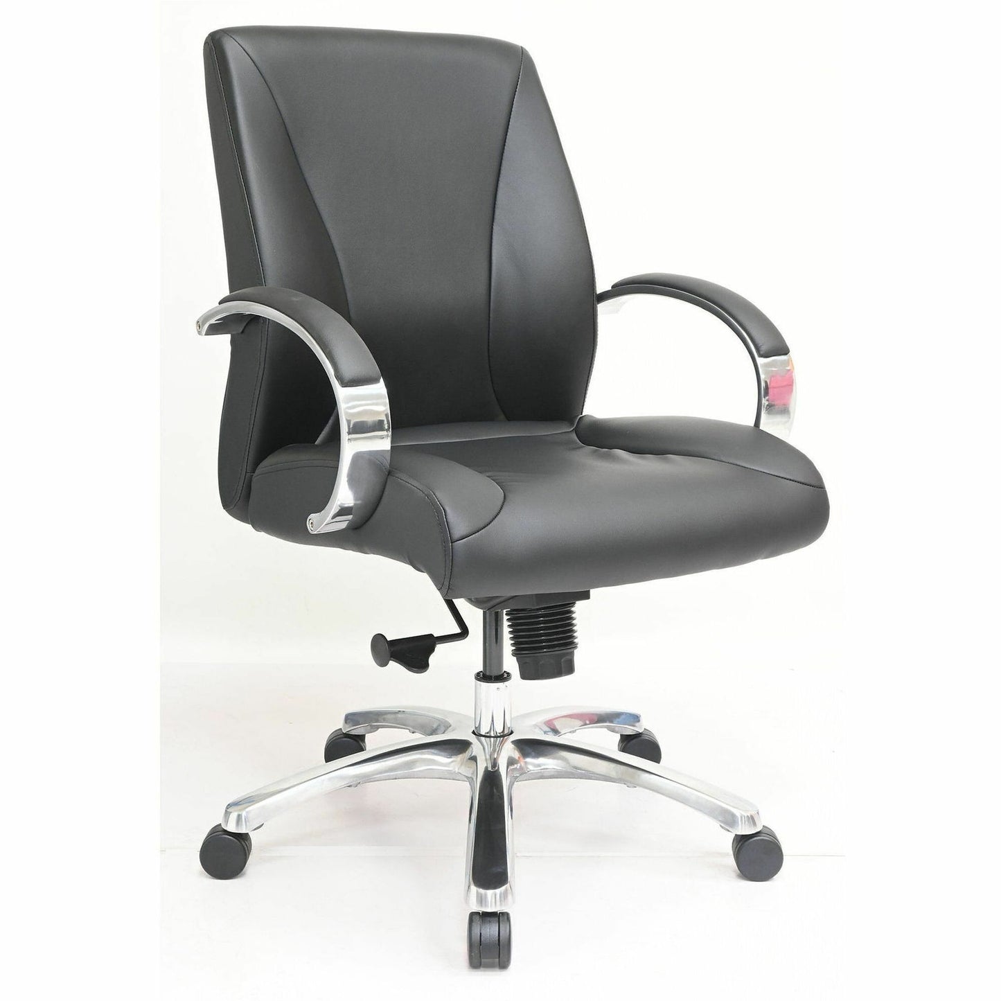 Lorell Pike Mid-Back Executive Chair, Mid Back, Black, Polyurethane, Armrest (LLR63311)