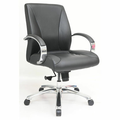 Lorell Pike Mid-Back Executive Chair, Mid Back, Black, Polyurethane, Armrest (LLR63311)