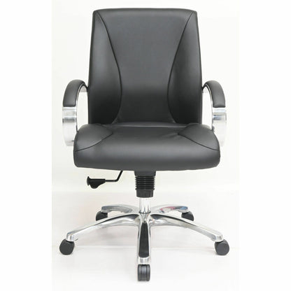 Lorell Pike Mid-Back Executive Chair, Mid Back, Black, Polyurethane, Armrest (LLR63311)