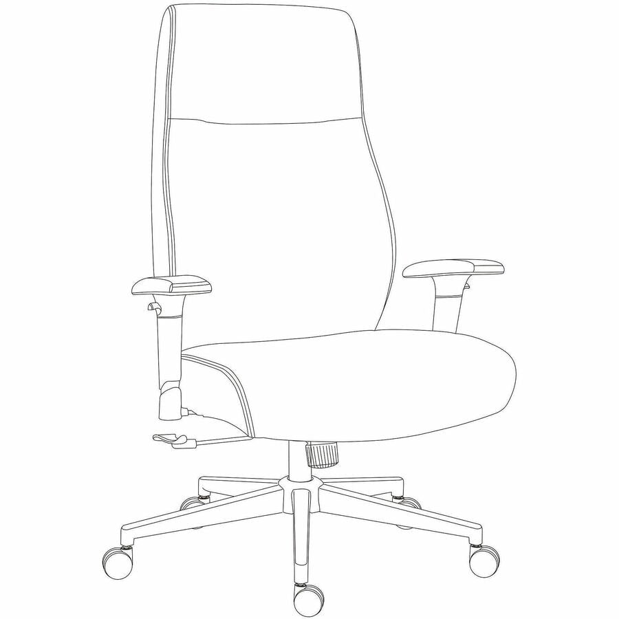 Lorell Fuerte Executive High-Back Chair with Adjustable Arms, High Back, Black (LLR63300)