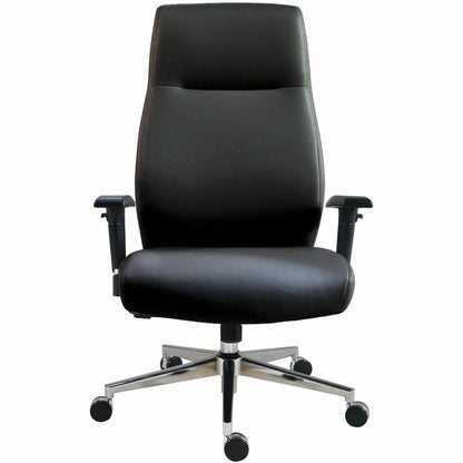 Lorell Fuerte Executive High-Back Chair with Adjustable Arms, High Back, Black (LLR63300)