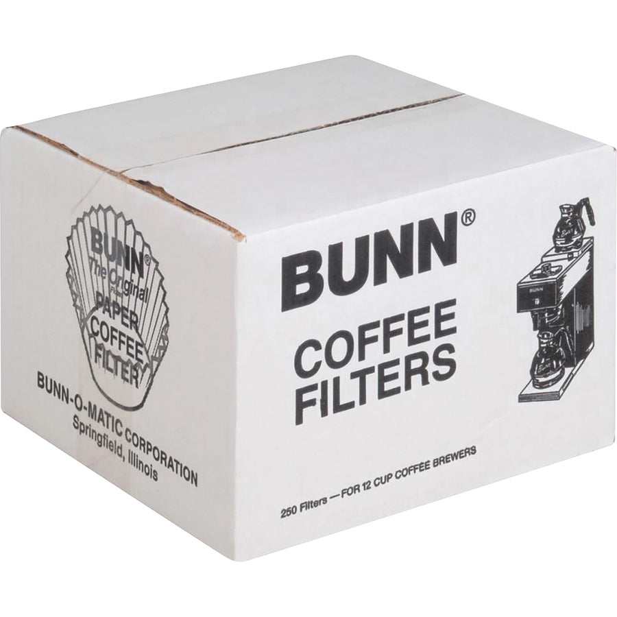 BUNN Home Brewer Coffee Filters, White, 250 Filter(s), 12 Cup(s), Chlorine-free, Heavyweight, 250/Box, 12/Carton (BUN201320000CT)