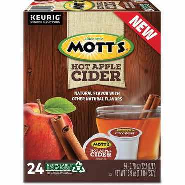 Mott's Hot Apple Cider, 8 fl oz (237 mL), Concentrate, Apple Cider, Natural, 4/Carton (GMT8604CT)