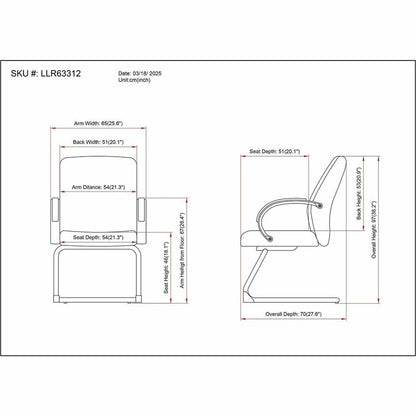 Lorell Pike Executive Guest Chair, Low Back, Cantilever Base, Black (LLR63312)