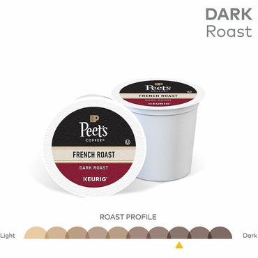 Peet's K-Cup French Roast Coffee, Dark, 22 K-Cup, 4/Carton (GMT2405CT)
