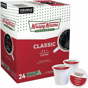 Krispy Kreme Doughnuts K-Cup Classic Coffee, Compatible with Keurig Brewer, Medium, 24 K-Cup, K-Cup, Classic, 4/Carton (GMT6110CT)