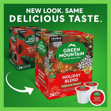 Green Mountain Coffee Roasters K-Cup, Pod Holiday Blend Coffee, Medium, 24 K-Cup, 4/Carton (GMT6204CT)