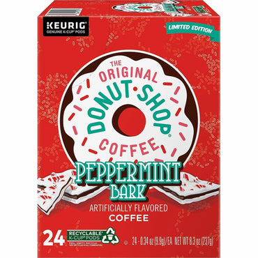 The Original Donut Shop The Original Donut Shop K-Cup, Pod Green Mountain Peppermint Bark Coffee, Light, 24 K-Cup, 4/Carton (GMT7428CT)