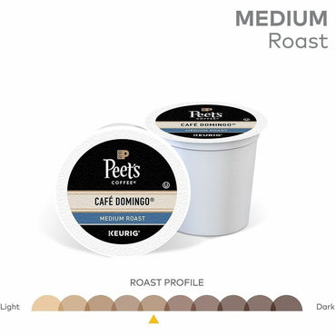 Peet's K-Cup Cafe Domingo Coffee, Medium, 22 K-Cup, 4/Carton (GMT2404CT)
