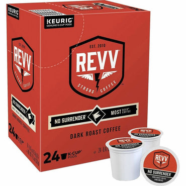 revv revv K-Cup No Surrender Coffee, Dark, 24 K-Cup, 4/Carton (GMT196924CT)