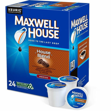 Maxwell House K-Cup House Blend Coffee, Medium, 24 K-Cup, House Blend, Arabica, 4/Carton (GMT8047CT)