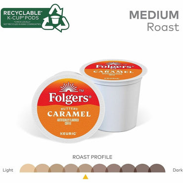 Folgers Folgers K-Cup Buttery Caramel Coffee, Medium, 24 K-Cup, 4/Carton (GMT7461CT)