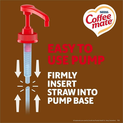 Coffee mate Liquid Pump Flavored Creamer, 50.72 fl oz (1.50 L), Snickers, Chocolate, Nut, Caramel Flavor, 300 Serving, 2/Carton (NES97955CT)