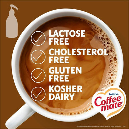 Coffee mate Liquid Pump Flavored Creamer, 50.72 fl oz (1.50 L), Snickers, Chocolate, Nut, Caramel Flavor, 300 Serving, 2/Carton (NES97955CT)