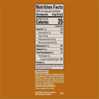 Coffee mate Liquid Pump Flavored Creamer, 50.72 fl oz (1.50 L), Snickers, Chocolate, Nut, Caramel Flavor, 300 Serving, 2/Carton (NES97955CT)