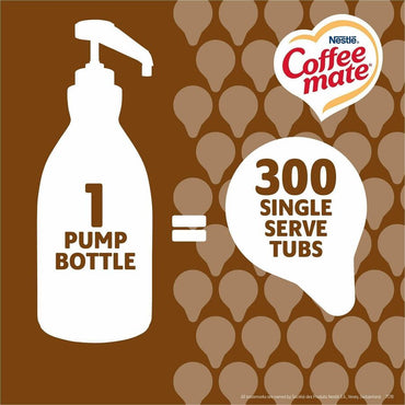 Coffee mate Liquid Pump Flavored Creamer, 50.72 fl oz (1.50 L), Snickers, Chocolate, Nut, Caramel Flavor, 300 Serving, 2/Carton (NES97955CT)