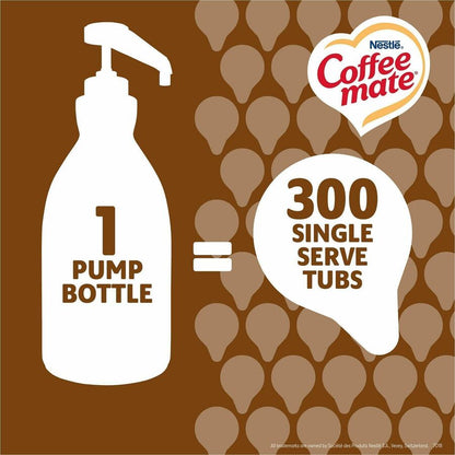 Coffee mate Liquid Pump Flavored Creamer, 50.72 fl oz (1.50 L), Snickers, Chocolate, Nut, Caramel Flavor, 300 Serving, 2/Carton (NES97955CT)