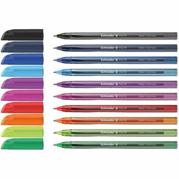 Schneider Vizz Ballpoint Pens, Black, Red, Blue, Midnight Blue, Light Blue, Green, Light Green, Violet, Pink, Orange Ink (RED102290)