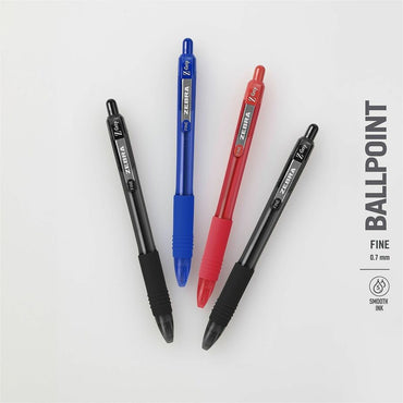 Zebra Pen Z-Grip Recycled Retractable Ballpoint Pens, Blue Ink, 0.7 mm Fine Pen Point (ZEB20720)