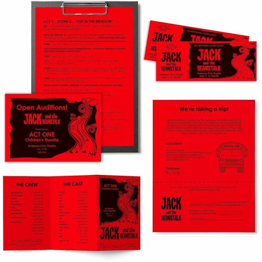 Astrobrights Colored Paper, 8½" x 11 ft, 24 lb Basis Weight, Red, 10 Reams/Carton (WAU22551CT)