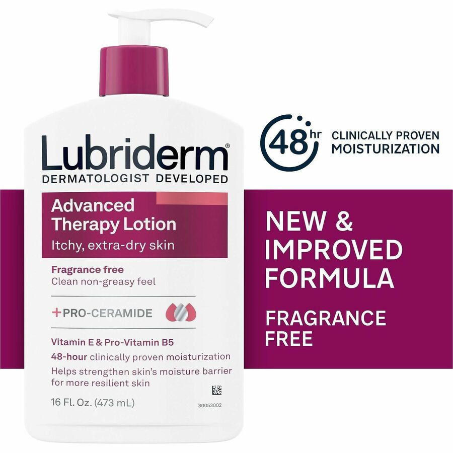 Lubriderm Advanced Therapy Lotion, Lotion, 16 fl oz, 12/Carton (JOJ48322CT)