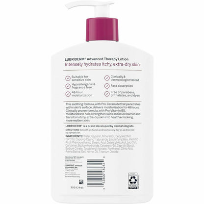 Lubriderm Advanced Therapy Lotion, Lotion, 16 fl oz, 12/Carton (JOJ48322CT)