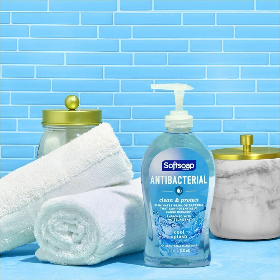 Softsoap Antibacterial Soap Pump, Cool Splash Scent, 11.25 fl oz, Pump Bottle Dispenser, 6/Carton (CPCUS07327ACT)