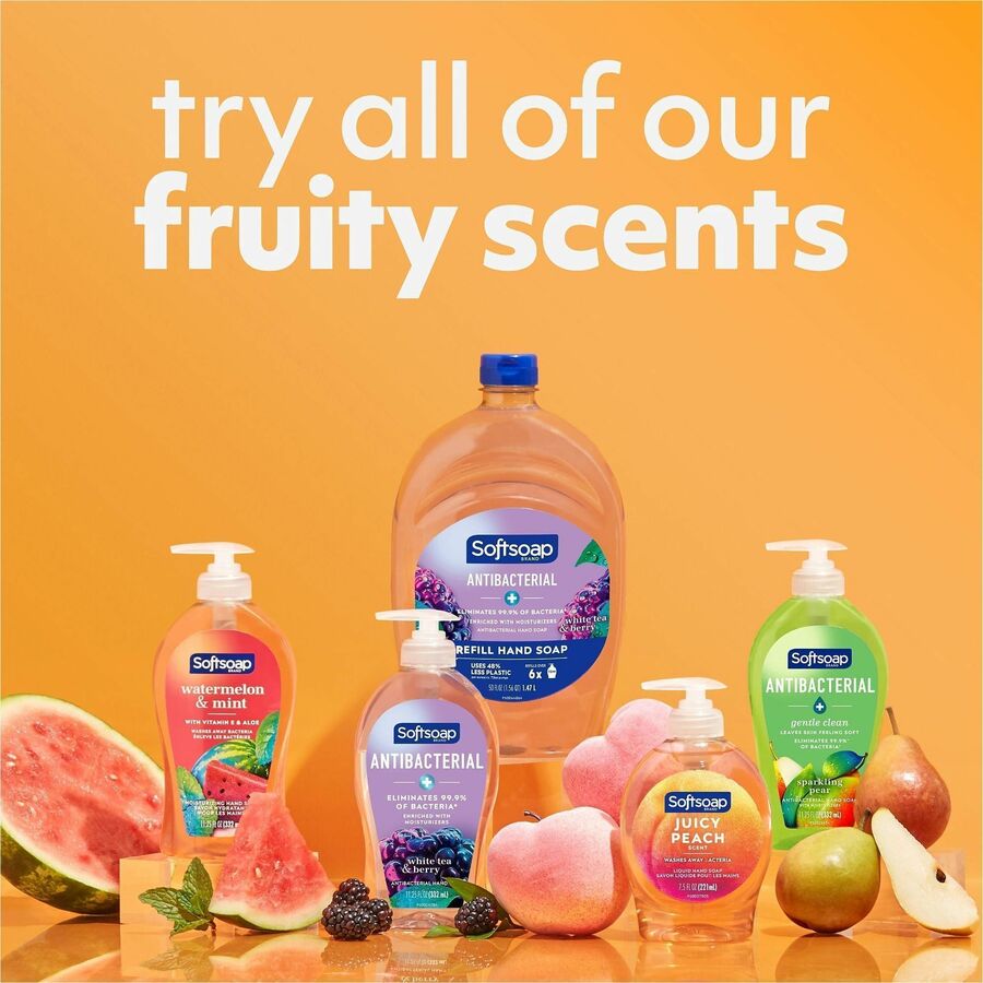 Softsoap Antibacterial Soap Pump, Sparkling Pear Scent, 11.25 fl oz, Pump Bottle Dispenser, 6/Carton (CPCUS07326ACT)