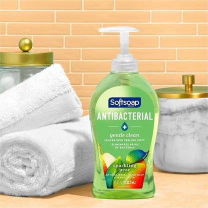 Softsoap Antibacterial Soap Pump, Sparkling Pear Scent, 11.25 fl oz, Pump Bottle Dispenser, 6/Carton (CPCUS07326ACT)