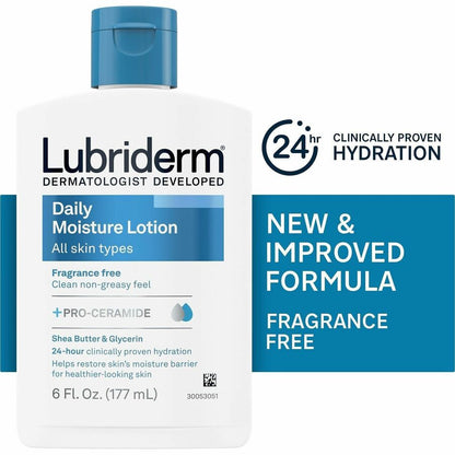 Lubriderm Daily Moisture Skin Lotion, 6 fl oz, 12/Carton (JOJ48826CT)