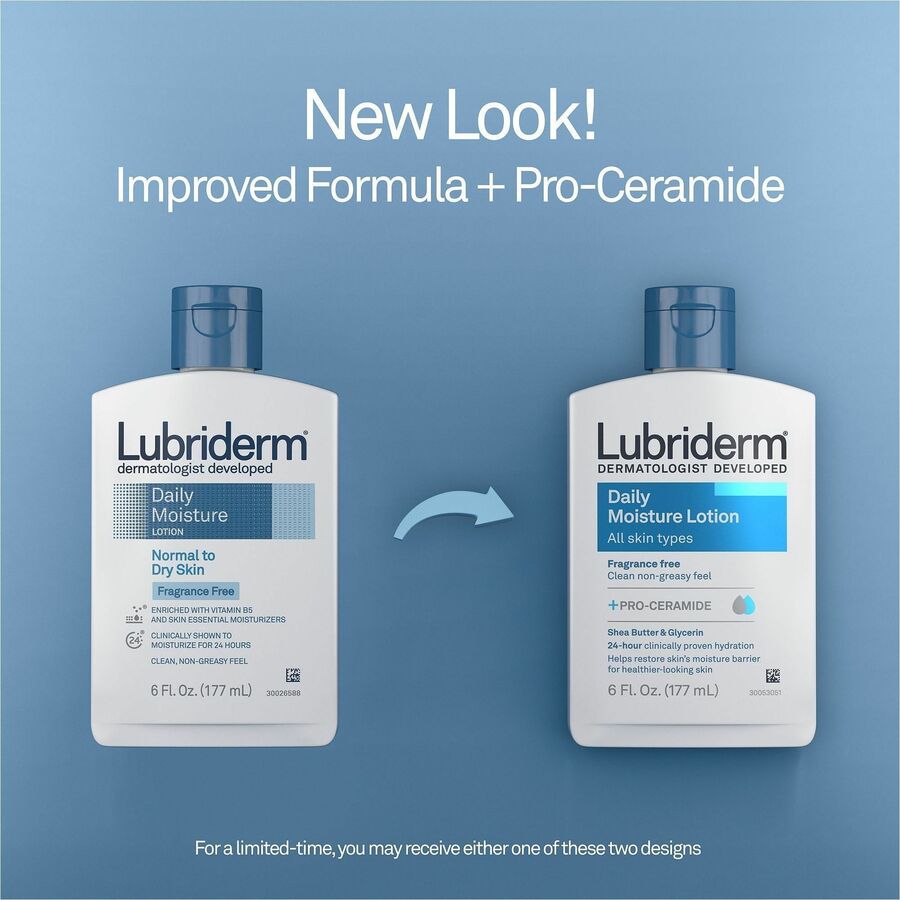 Lubriderm Daily Moisture Skin Lotion, 6 fl oz, 12/Carton (JOJ48826CT)