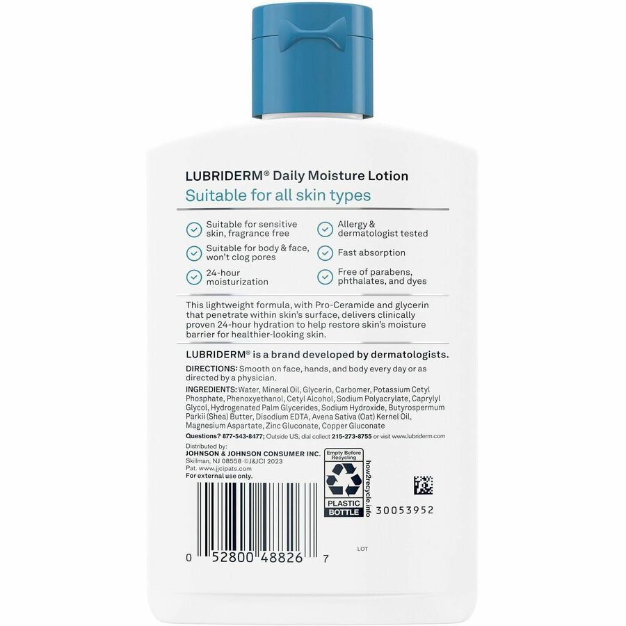 Lubriderm Daily Moisture Skin Lotion, 6 fl oz, 12/Carton (JOJ48826CT)