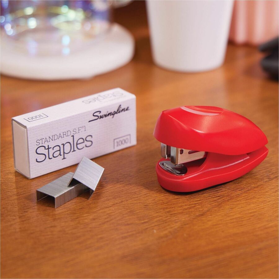 Swingline Tot Mini Stapler with Staples, Rio Red, Staples Upto 12 Sheet (SWI48212)