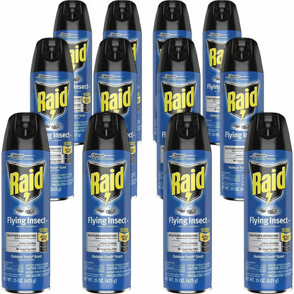 Raid Flying Insect Spray, 15 fl oz, 12/Carton (SJN379008CT)