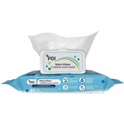 PDI pH-Balanced Baby Wipes for Sensitive Skin, 8" x 6.70", Blue, 80/Each (PDIM41580)