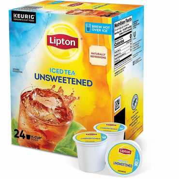 Lipton Lipton Unsweetened Iced Black Tea Black Iced Tea K-Cup, Pod, 24 K-Cup, Caffeinated, 4/Carton (GMT0543CT)