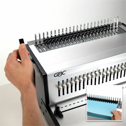 GBC CombBind CB30E Pro Punch/Bind Machine, 12.5" x 18.7" x 20.1", Gray, 500 Sheet(s) Bind, 30 Punch (GBC200005)