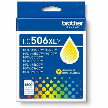 Brother LC506XLYS Original High Yield Inkjet Ink Cartridge, 1500 Pages, Yellow (BRTLC506XLYS)