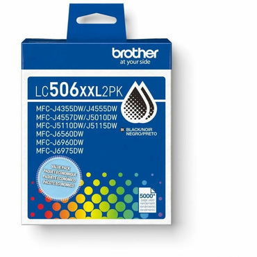 Brother LC506XXL2PKS Original Super High Yield Inkjet Ink Cartridge, 5000 Pages Each, Black, 2/Pack (BRTLC506XXL2PKS)