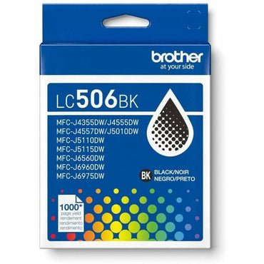 Brother LC506BKS Original Standard Yield Inkjet Ink Cartridge, 1000 Pages, Black (BRTLC506BKS)