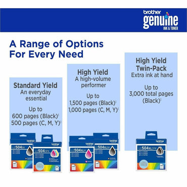 Brother Original High (XL) Yield Inkjet Ink Cartridge, 1000 Pages, Magenta (BRTLC504XLMS)