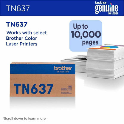 Brother TN637C Original Ultra High Yield Laser Toner Cartridge, Cyan, 10,000 pages (BRTTN637C)