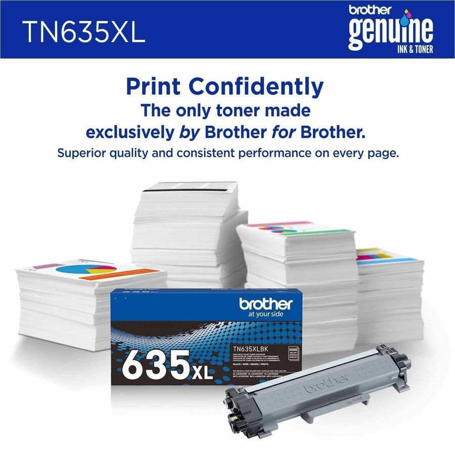 Brother TN-635XL Original High Yield Laser Toner Cartridge, 5500 pages, Black (BRTTN635XLBK)